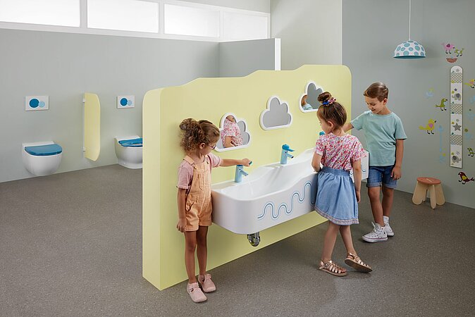 Geberit: Kindgerechte Badgestaltung für Kitas und Kindergärten mit Spaßfaktor